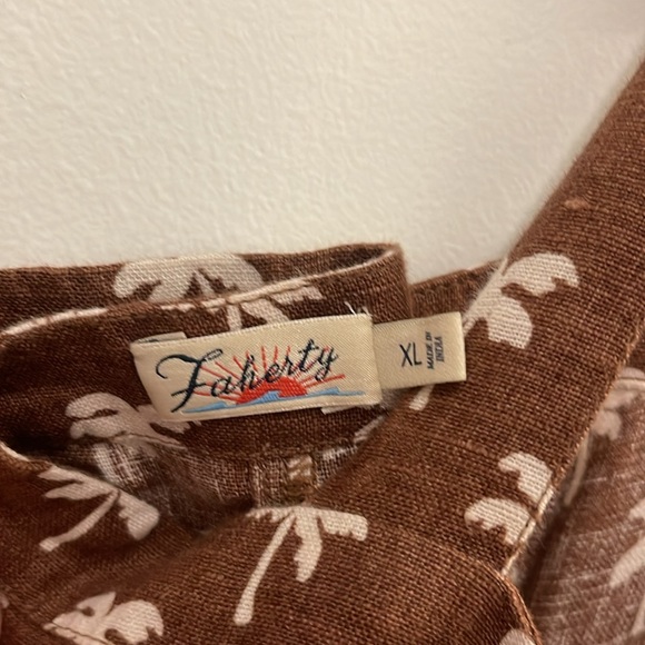 Faherty Linen Maxi Dress Palm Trees XL - Picture 4 of 7